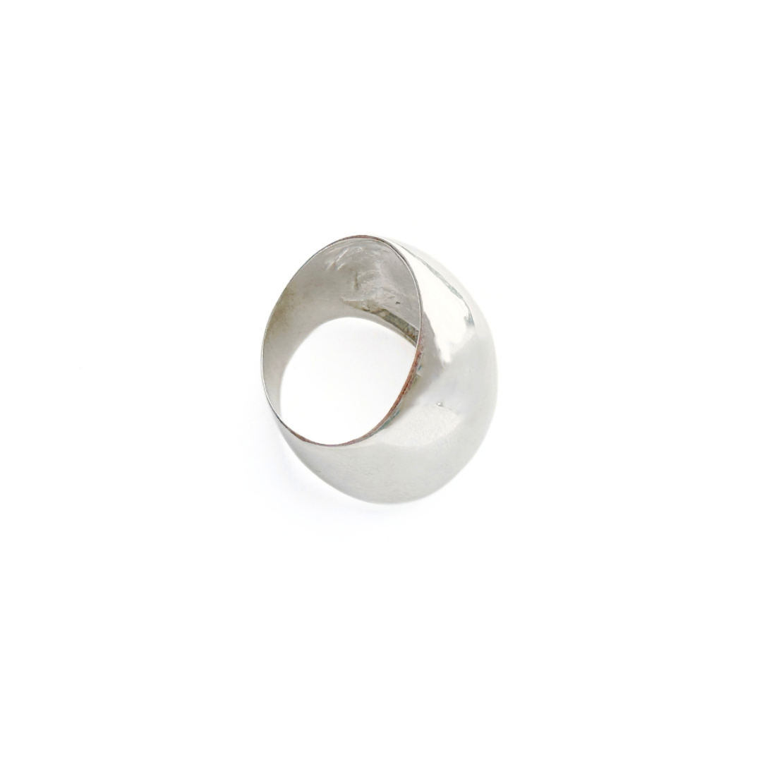 Curved High Tide Silver Ring
