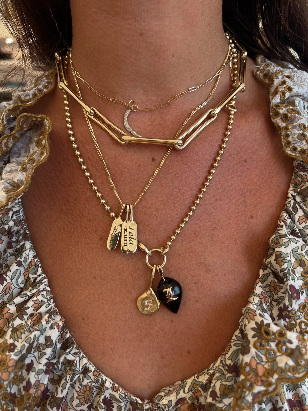 Oval ID Coin Necklace With Onda Chain