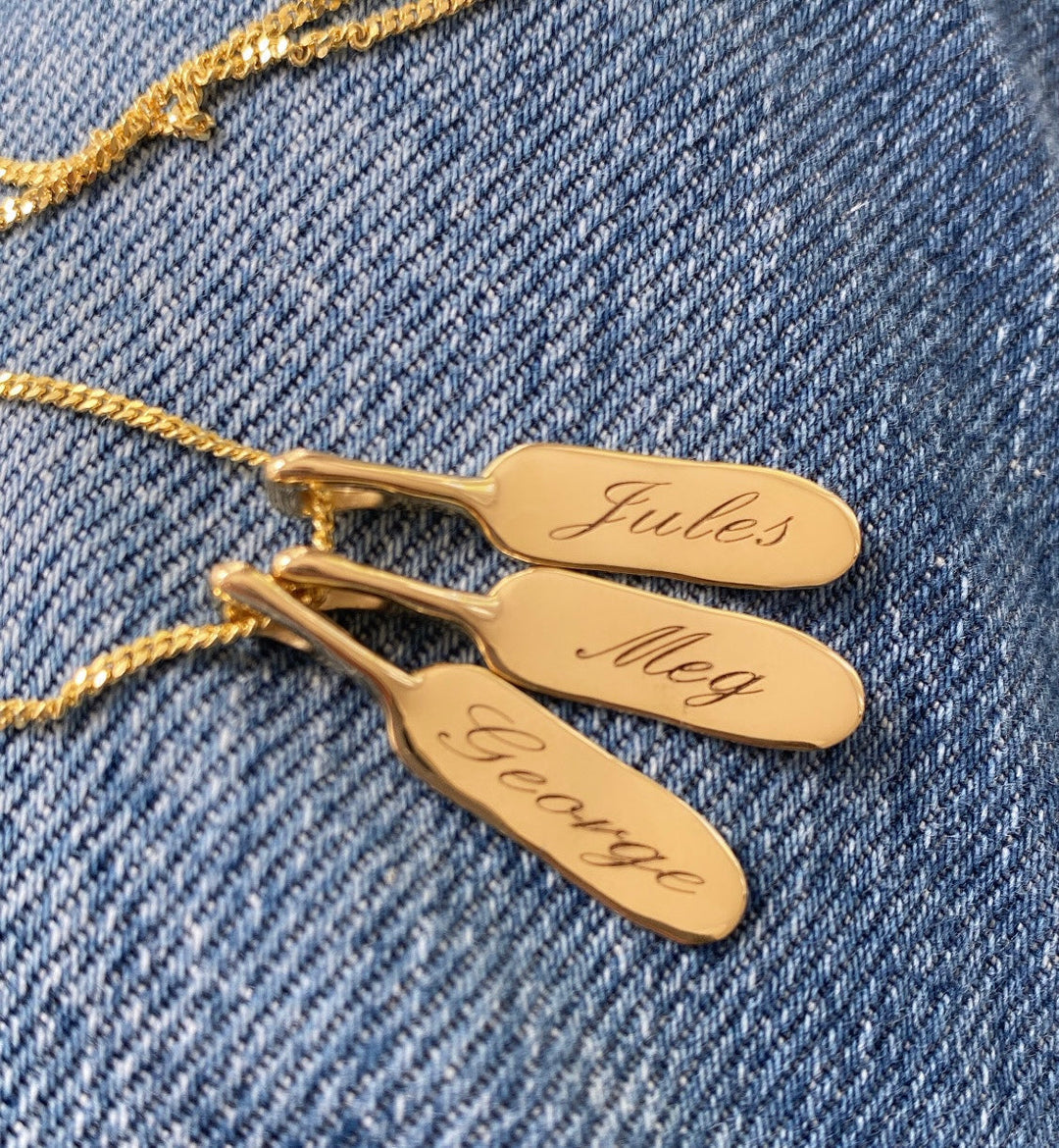 Oval ID Coin Necklace With Onda Chain