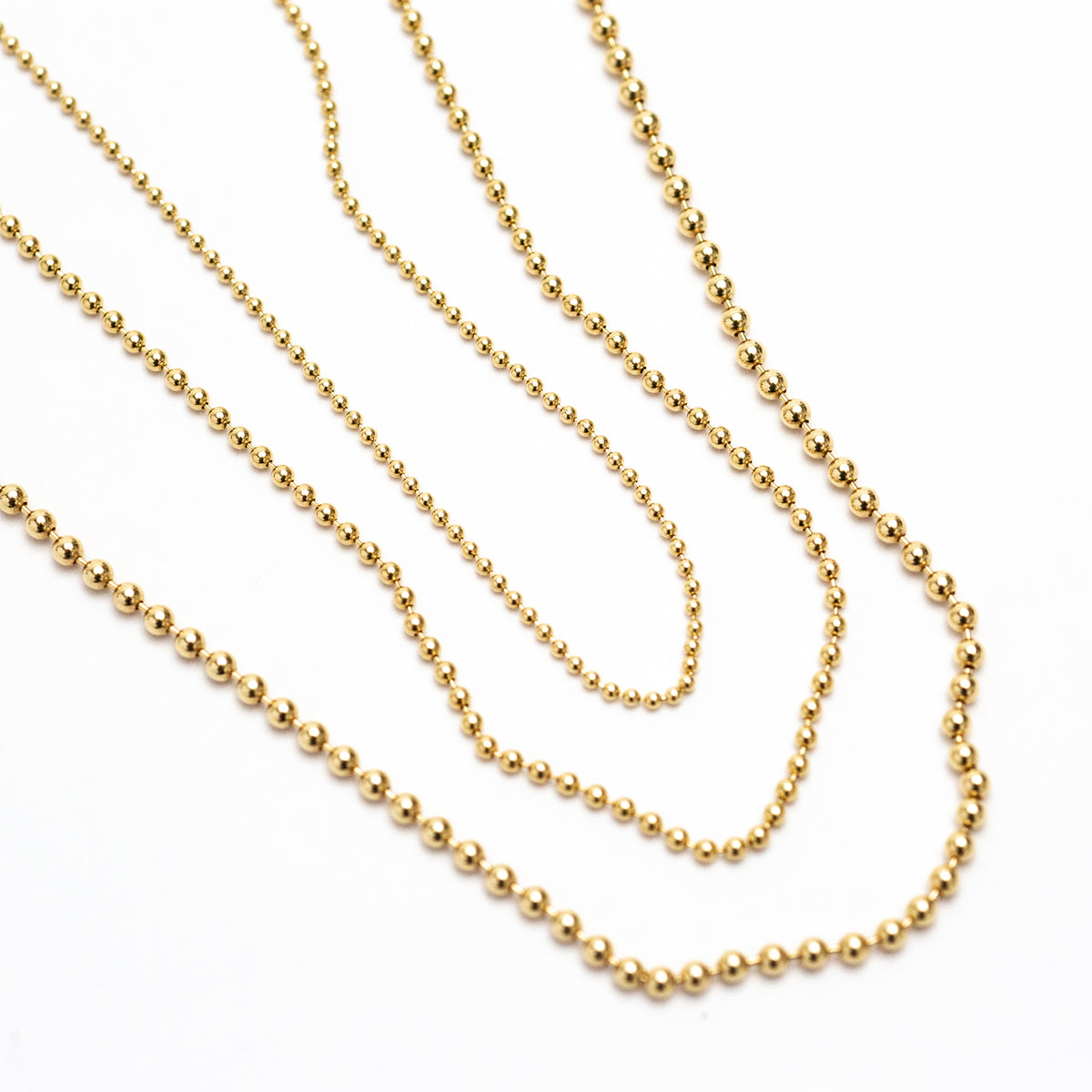 18K Gold Ball Chain Necklace