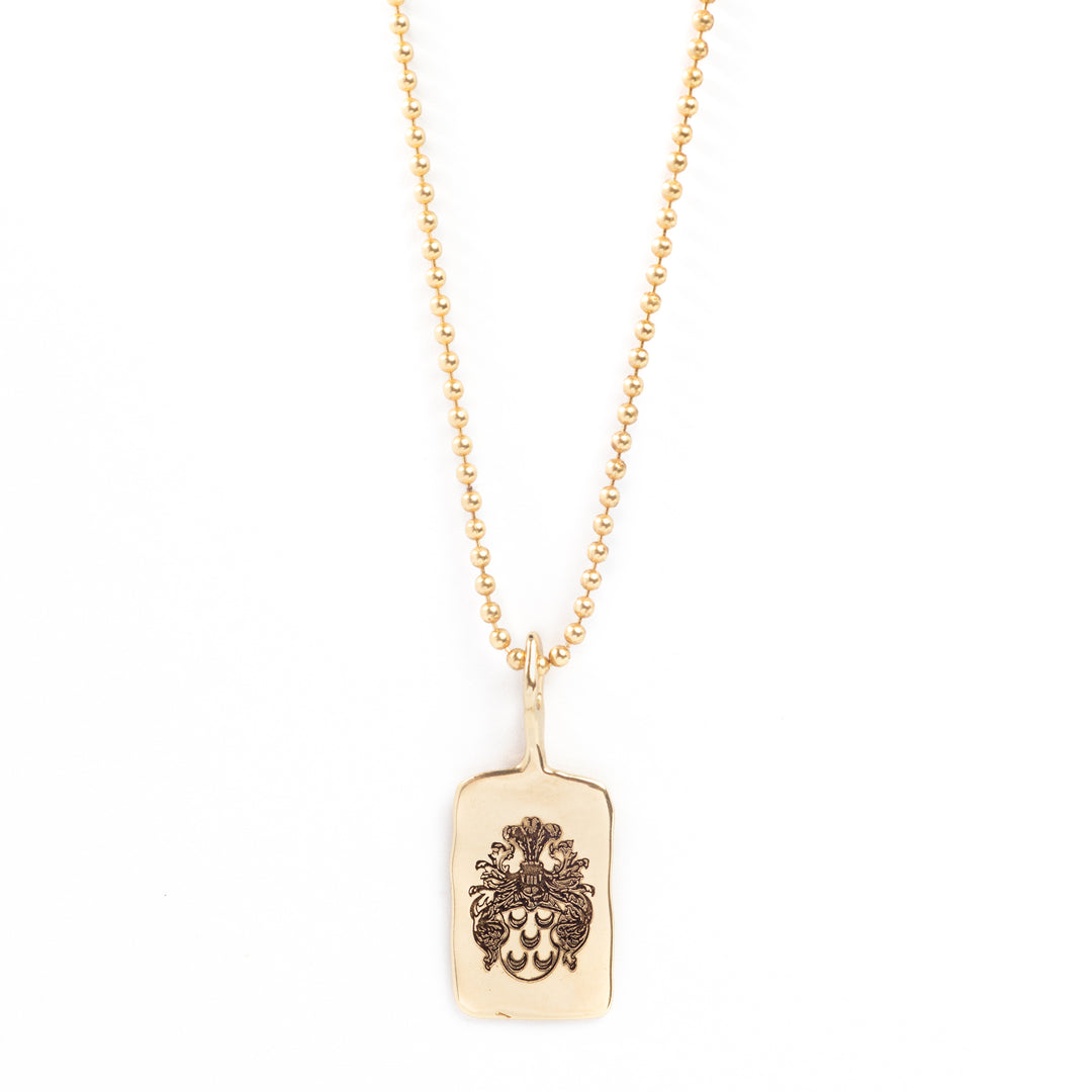 Rectangle ID Coin Necklace