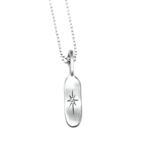 North Star Oval Silver Necklace