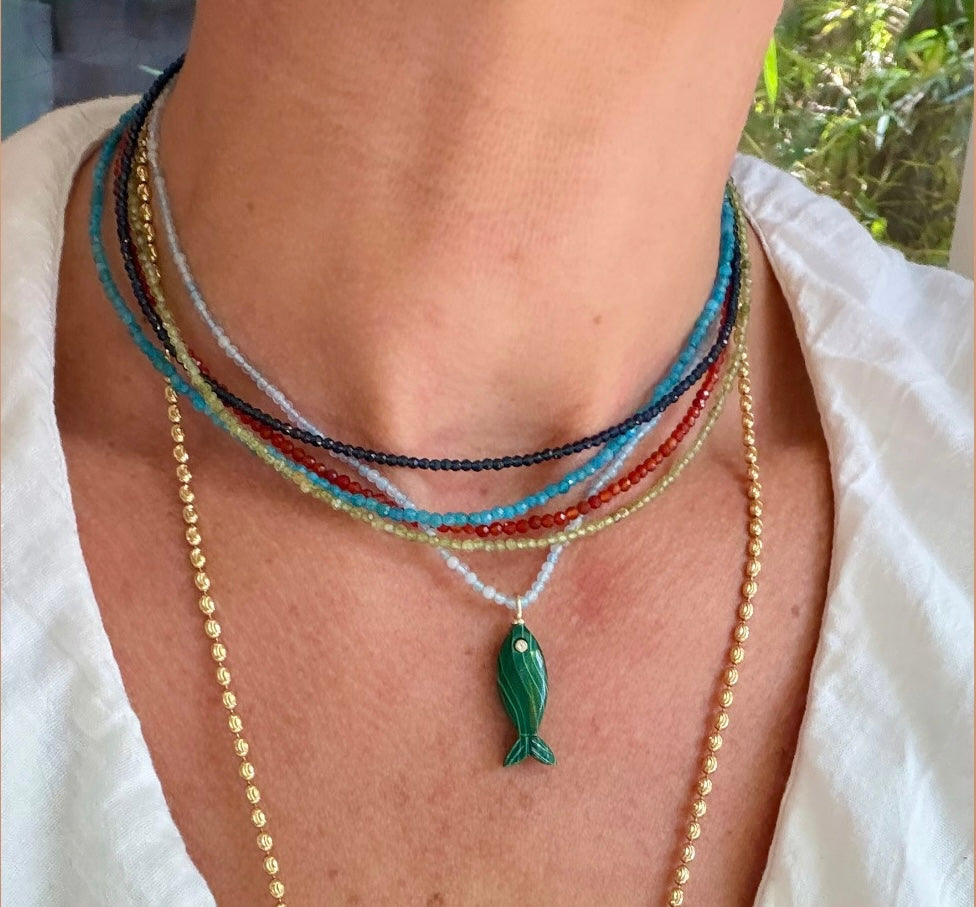 Alboni Gemstone Beaded Necklace - Mini