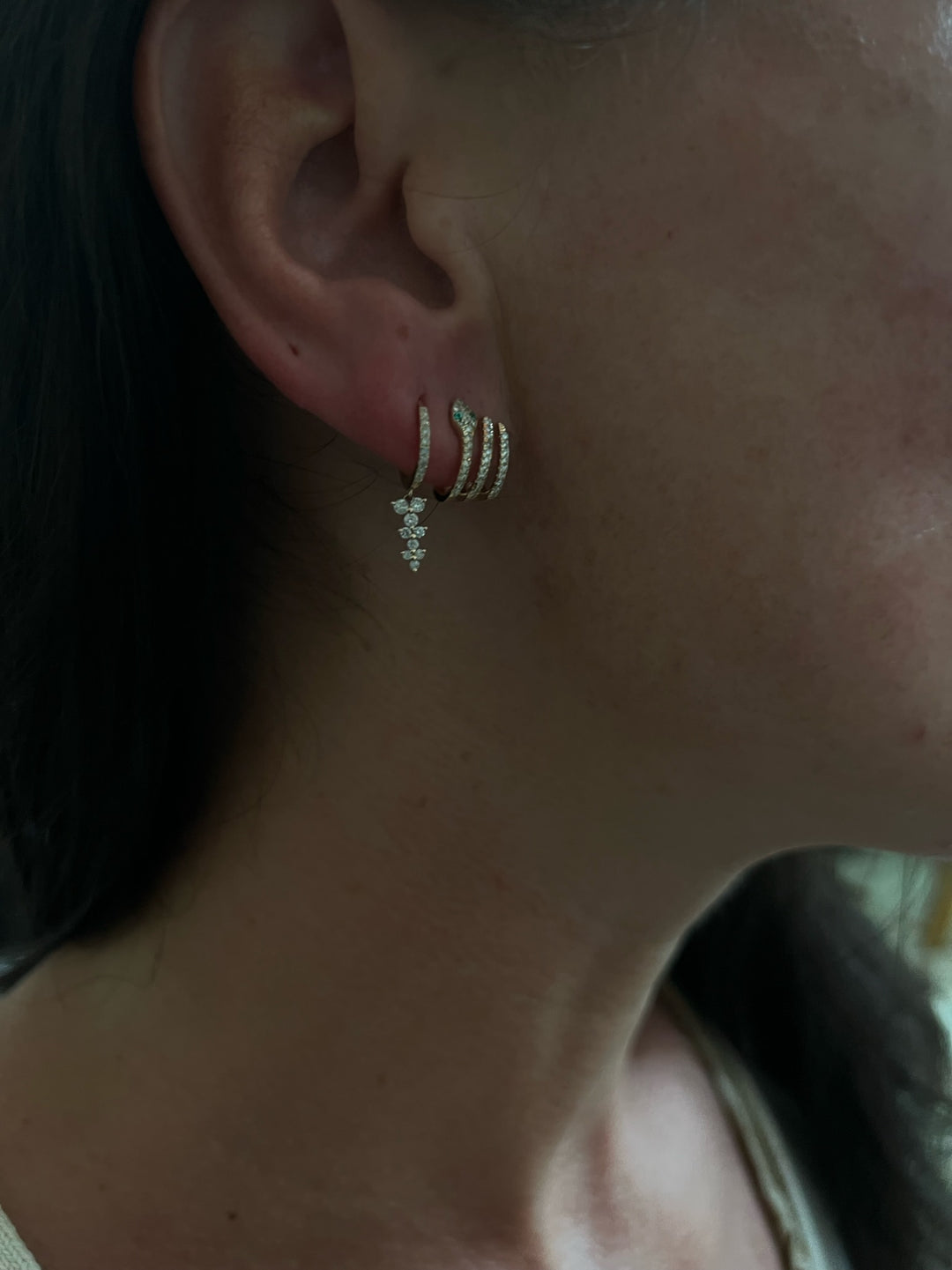 Triple Serpent Earrings