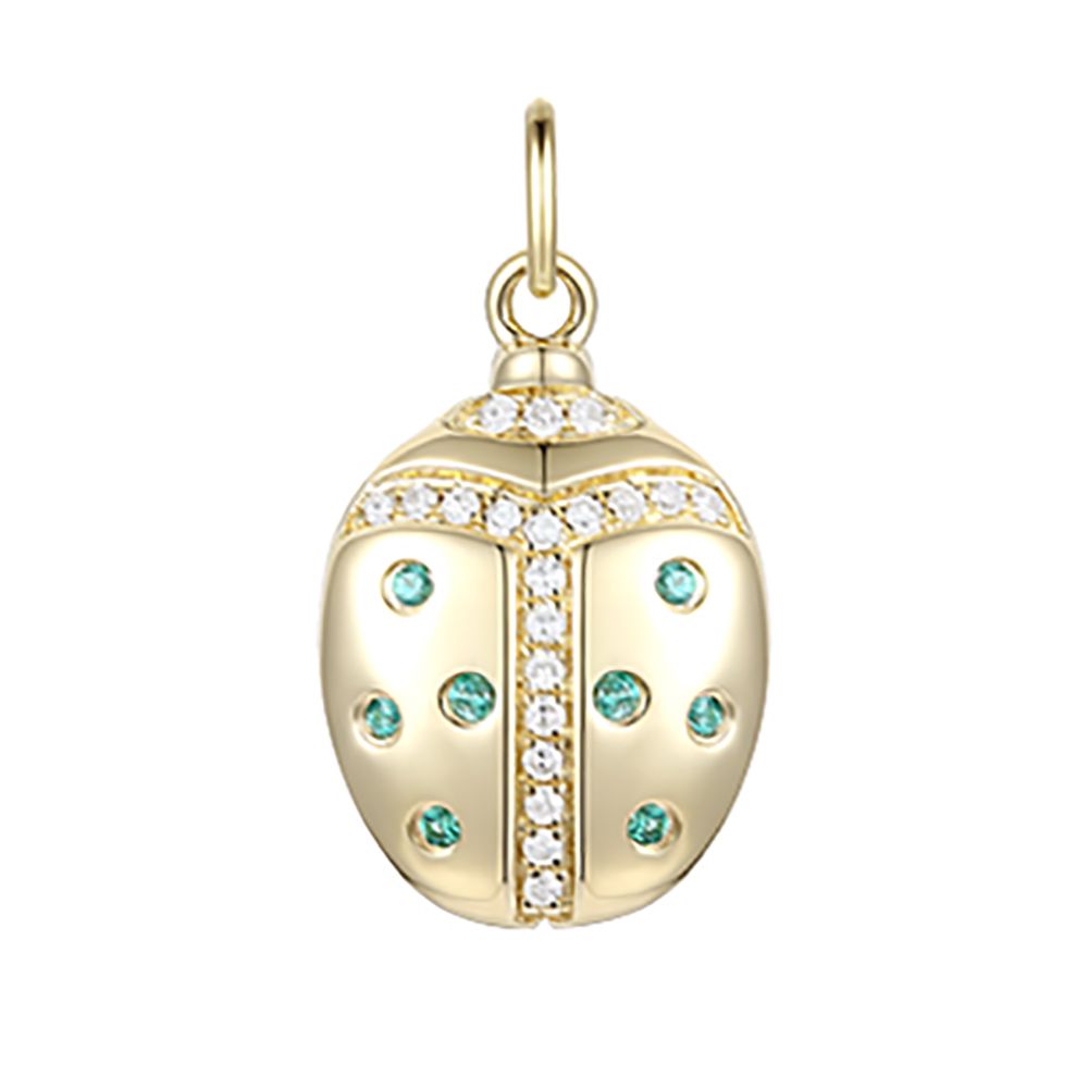 Emerald and Diamond Ladybug Charm