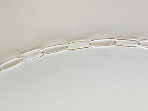 Elongated Silver Cable Chain