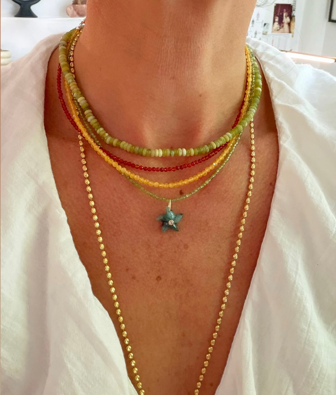Alboni Gemstone Beaded Necklace - Mini