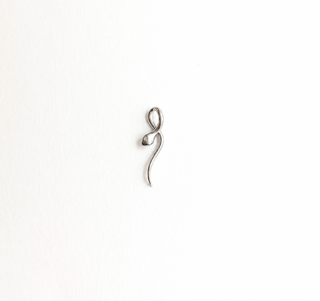 Medusa Silver Serpent Charm
