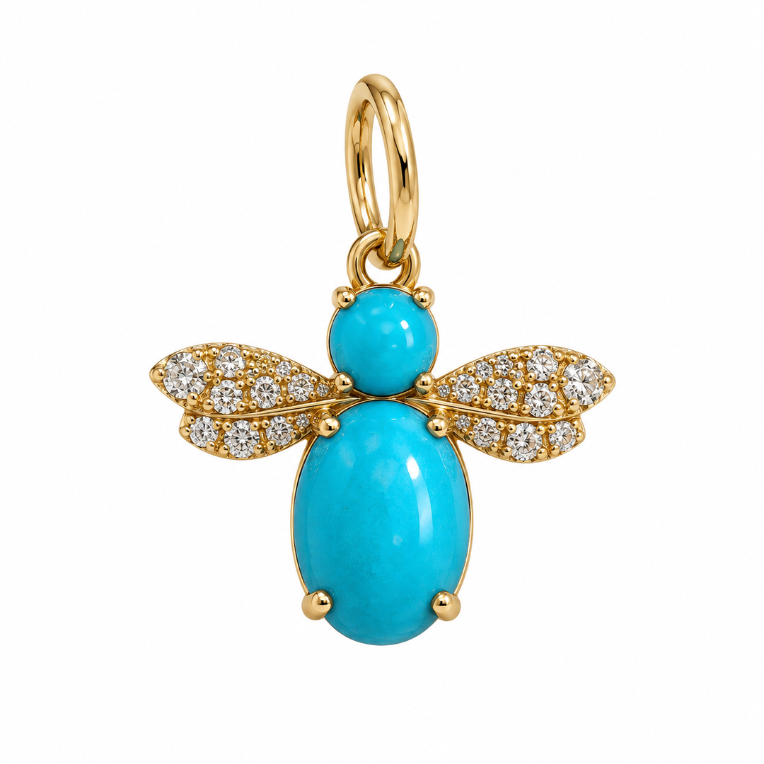 Turquoise & Diamond Bee Charm