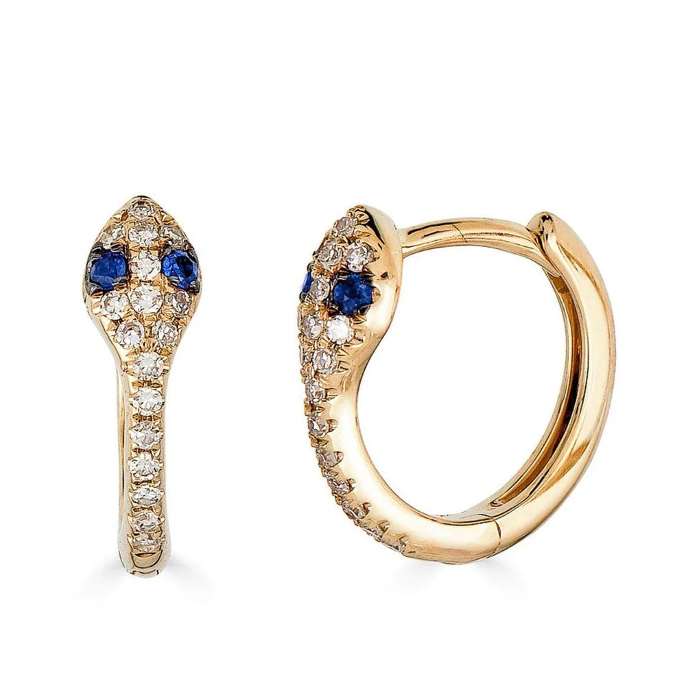 Sapphire Serpent Hoops