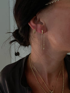 Diamond Drop Threader Earrings
