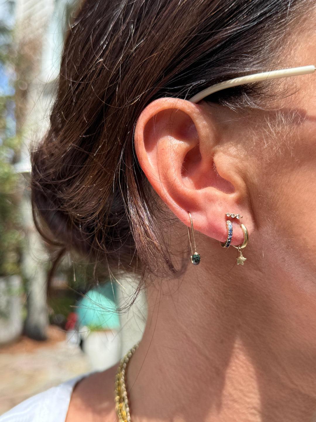 Emerald Pave Safety Pin