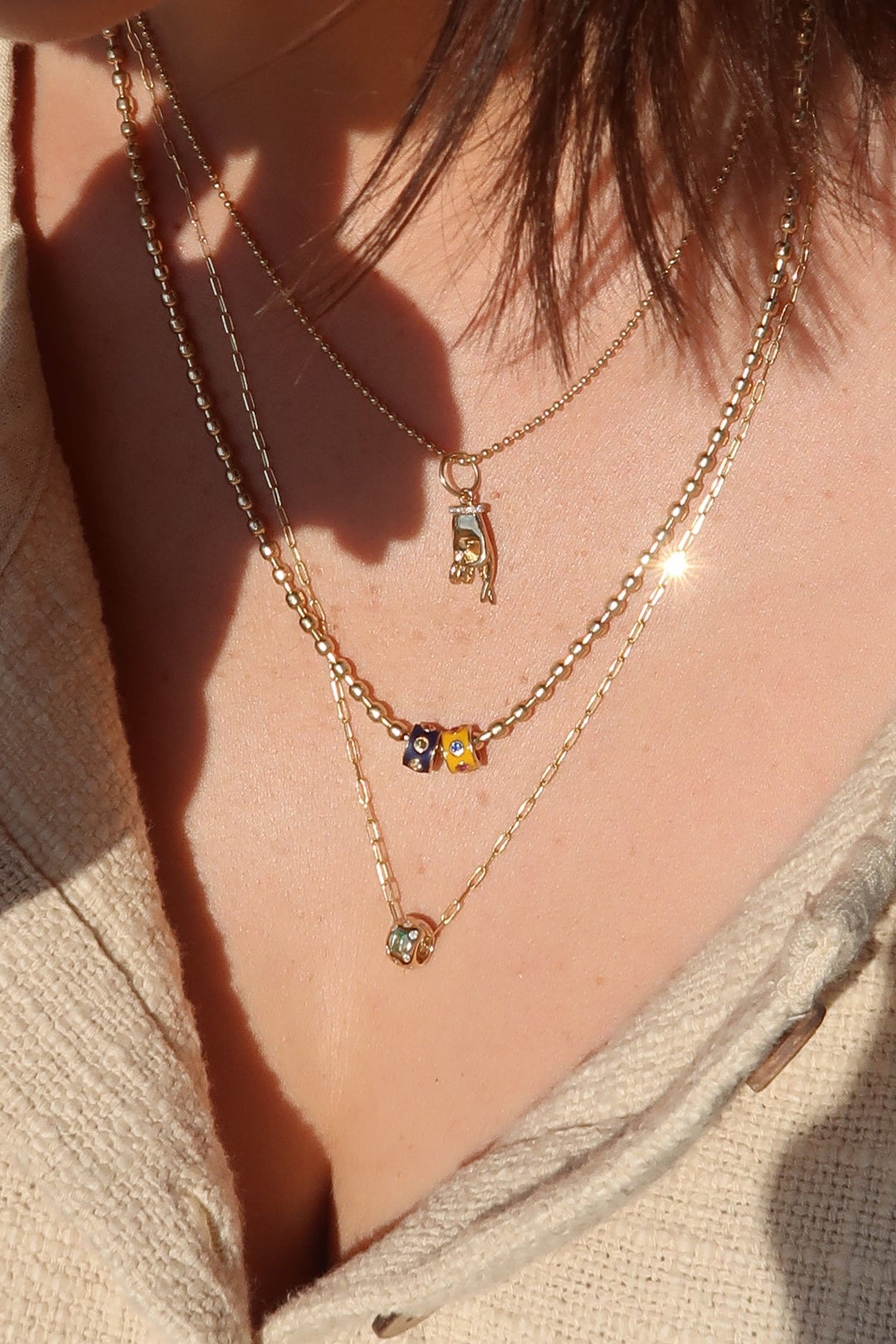 Groovy Hand Charm - Fingers Crossed