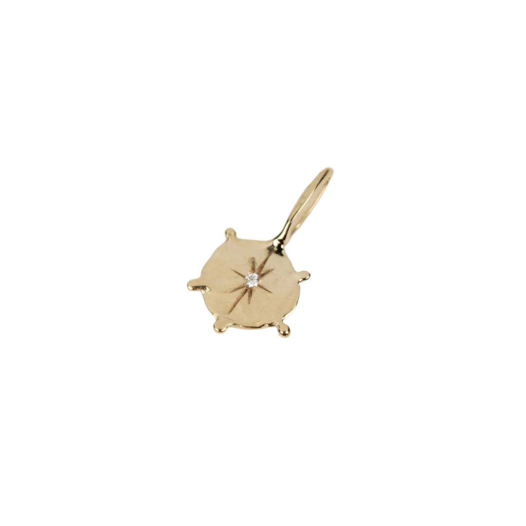 Beaded North Star Round Charm