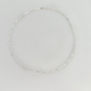 Elongated Silver Cable Chain