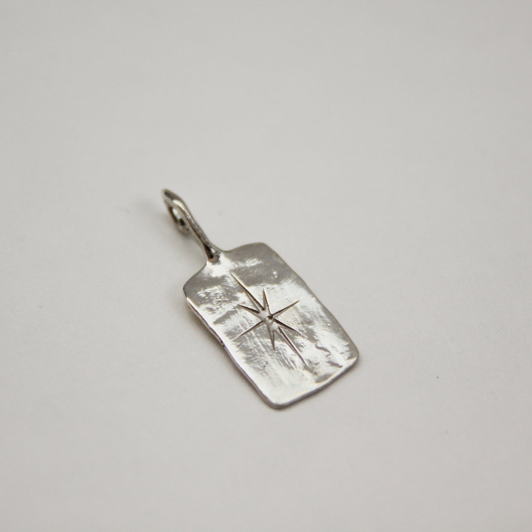 Rectangle North Star Silver Charm