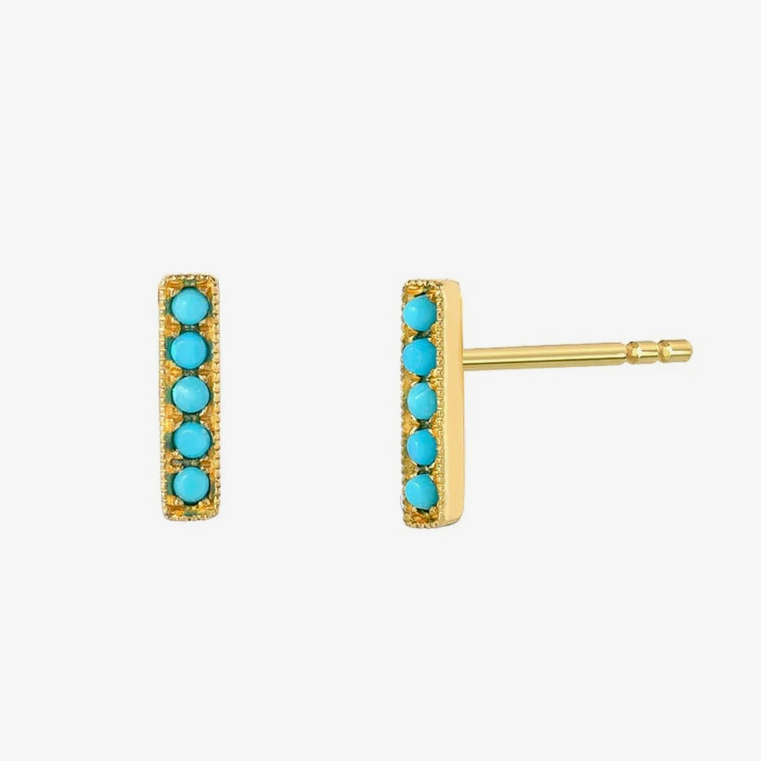 Turquoise Bar Studs