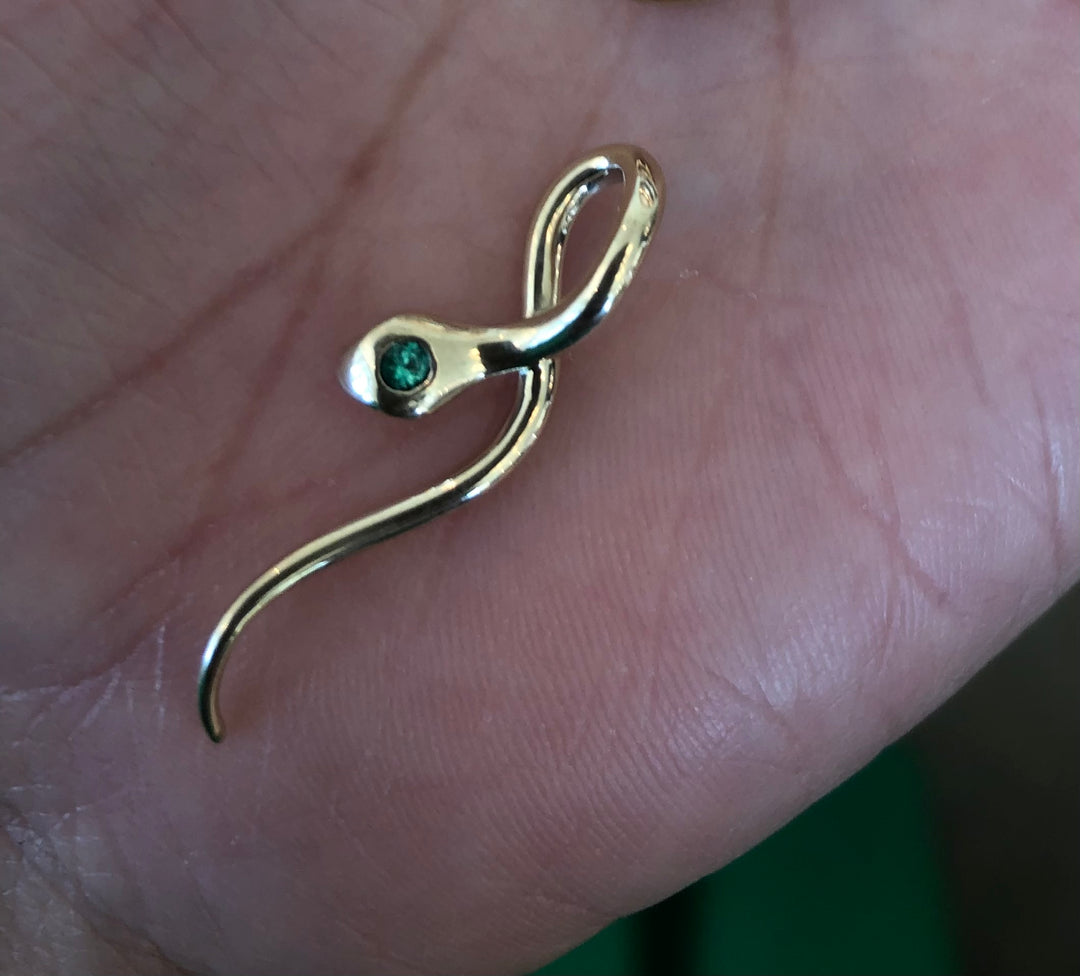 Emerald Medusa Serpent Charm