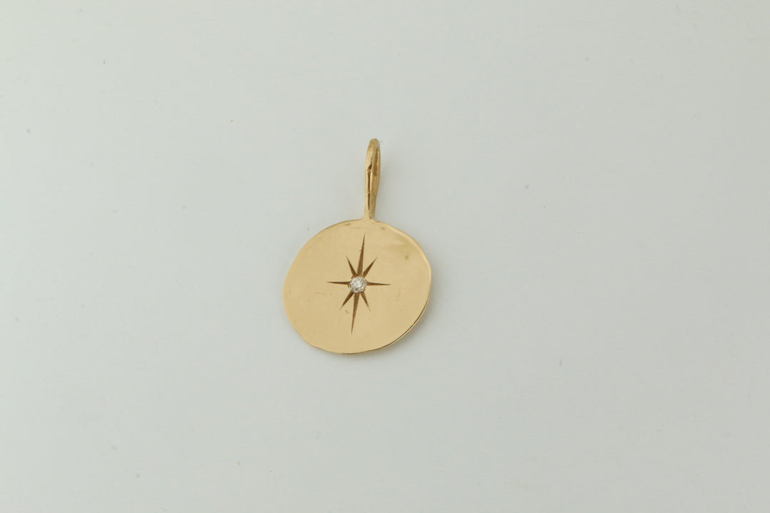 XL Round North Star Charm