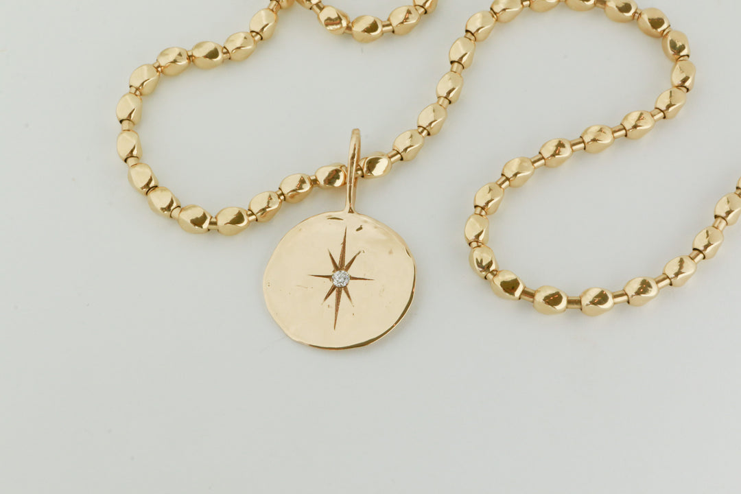 XL Round North Star Charm