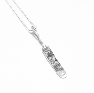 North Star Elongated Silver Necklace