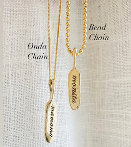 Oval ID Coin Necklace With Bead Chain
