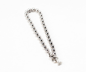 4mm Boko Bead Silver Chain Bracelet