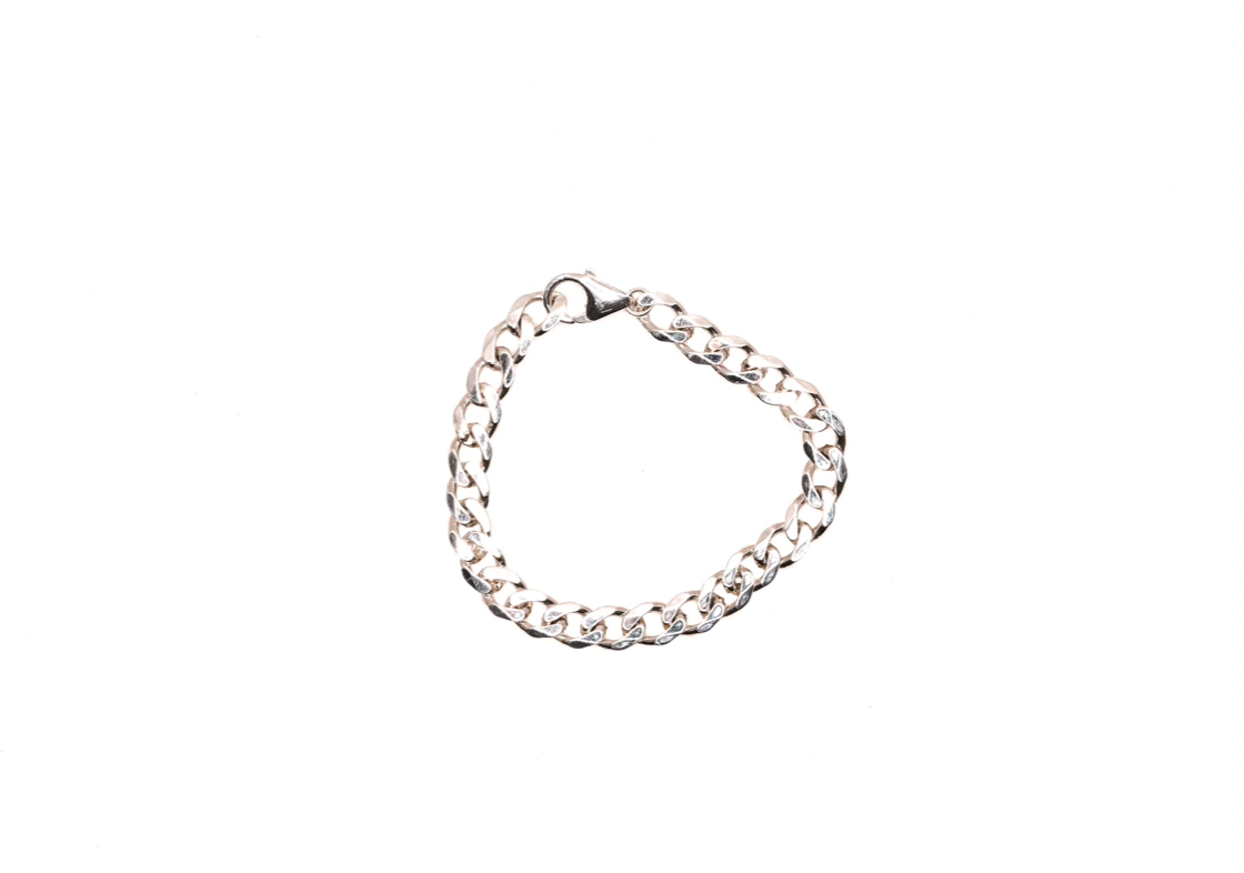 Heirloom Curb Chain Sterling Silver Bracelet