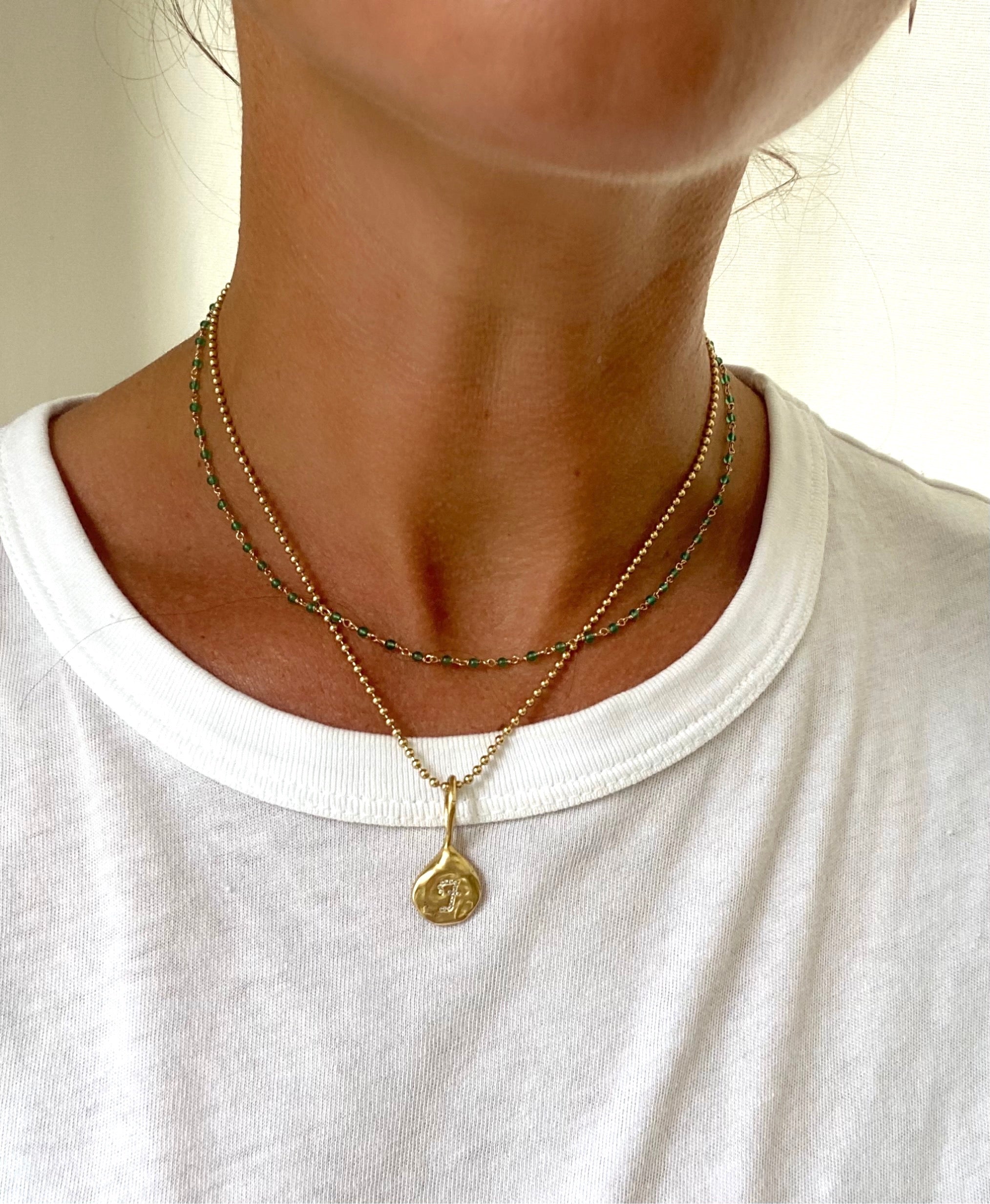 Luz Emerald Beaded Necklace